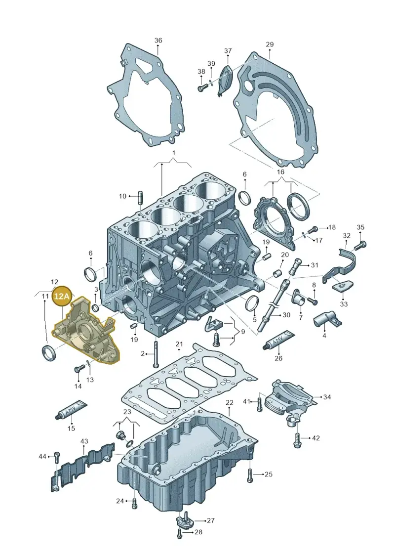 06D103153C — Audi A1 Sportback (2010-2015) diagram 249103150, position 12A