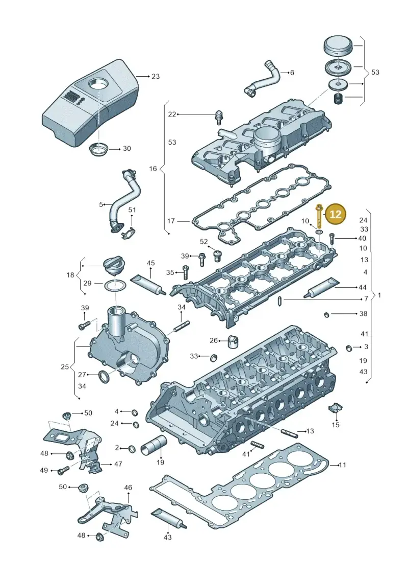 06D103385D — Audi RS3 Sportback (2015-2016) diagram 676103300, position 12