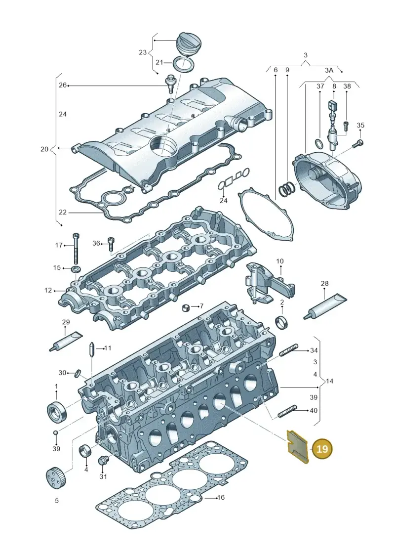 06D103411F — Audi A3/S3/Sportb./qu. 08 (2007-) diagram 412103450, position 19