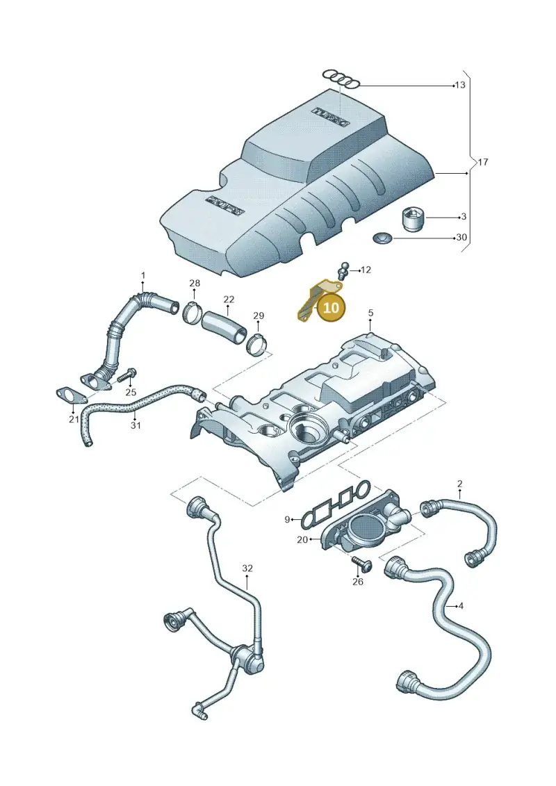 06D103943B — Audi A6 2.7 TDI (2008-2011) diagram 454103770, position 10