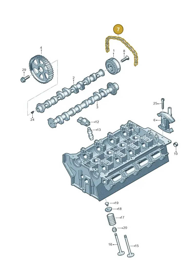 06D109229B — Audi A1 Sportback (2010-2015) diagram 249109320, position 7