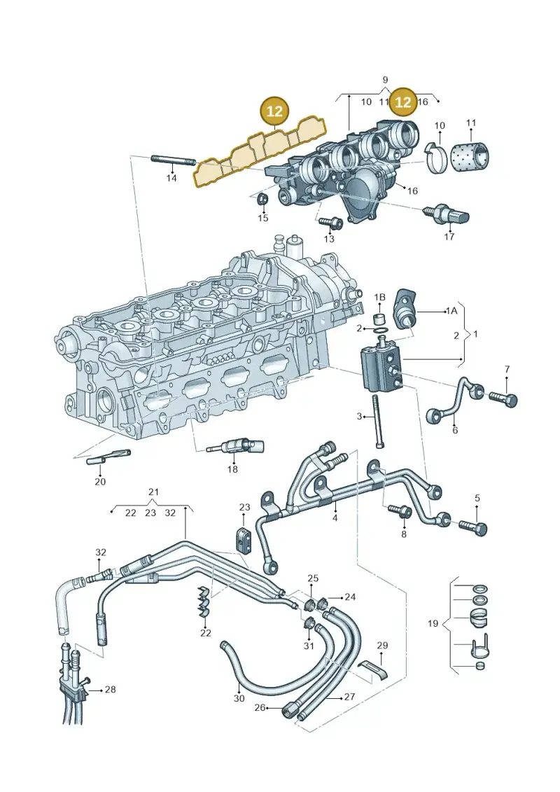 06D129717D — Audi A4/S4/Av./qu. (2001-2004) diagram 249133550, position 12