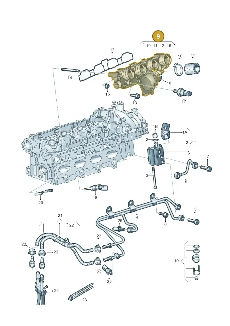 06D133209T — Audi A3/S3/Sportb./qu. 08 (2007-) diagram 412133200, position 9