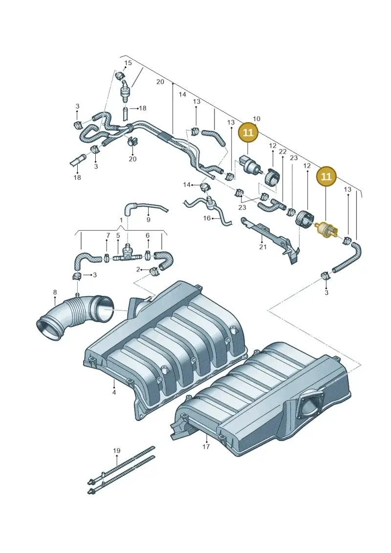 06D133517B — Audi A8L qu. 3.0 TDI (2013-2018) diagram 771133600, position 11