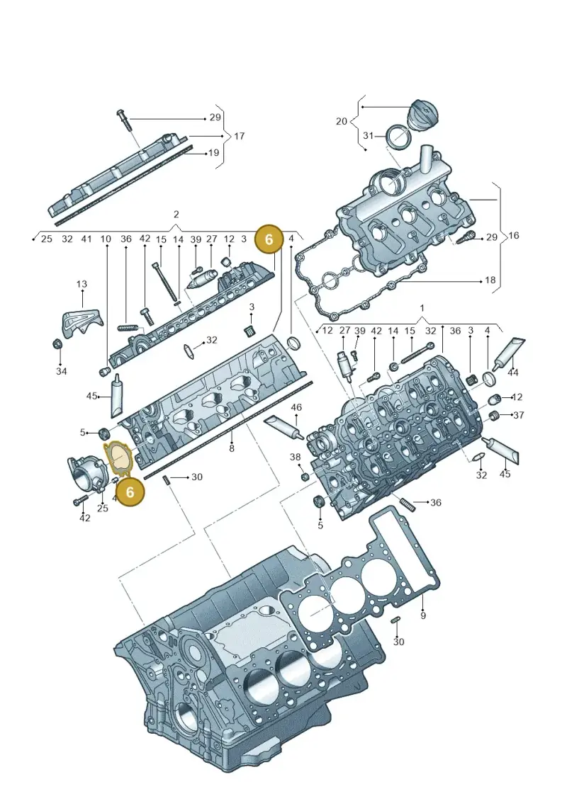 06E103121A — Audi A7 Sportback (2014-2018) diagram 448103510, position 6