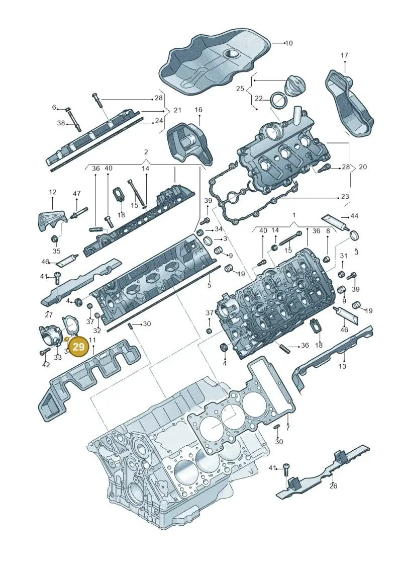 06E103121A — Audi A6 Av. qu. 3.0 (2012-2018) diagram 711103270, position 29