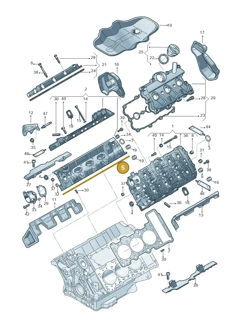 06E103148AG — Audi A6 Av. qu. 3.0 (2012-2018) diagram 711103270, position 5