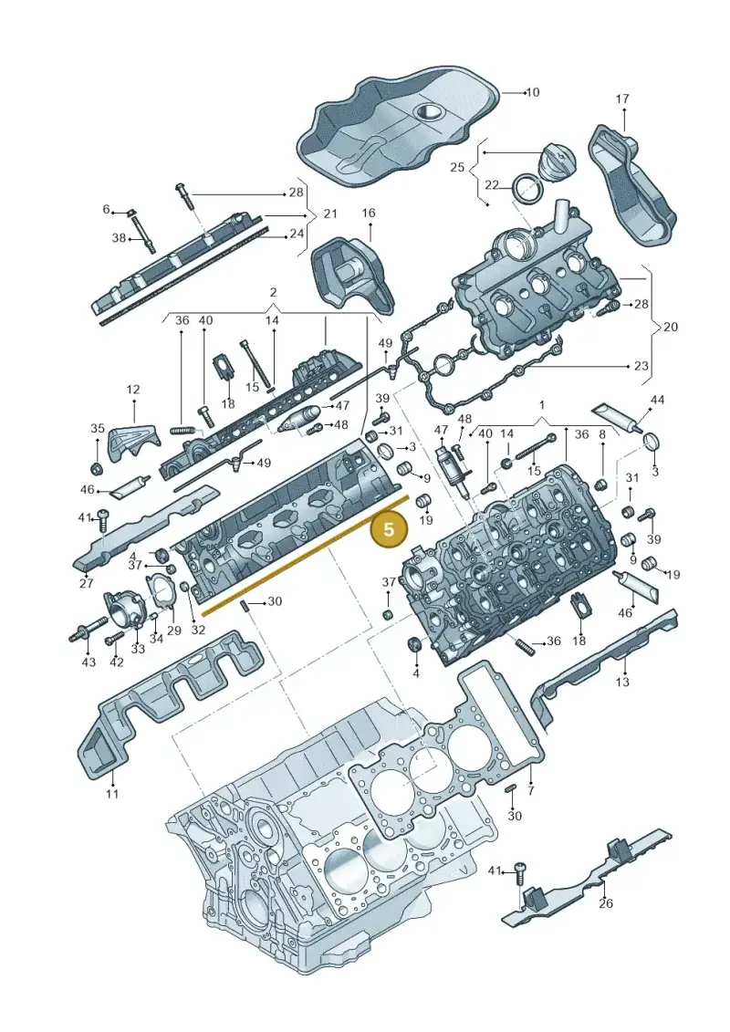 06E103148AG — Audi A5 Sportback (2011-2017) diagram 771103250, position 5