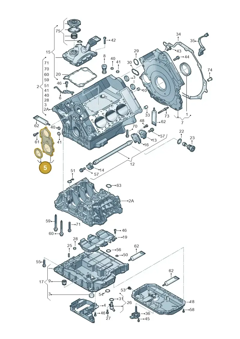 06E103153E — Audi A7 Sportback (2014-2018) diagram 620103100, position 5