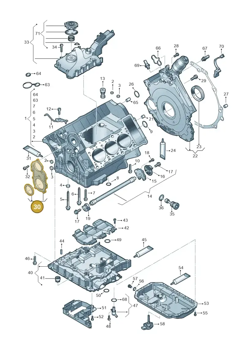 06E103153E — Audi Q7 qu. 3.0 TDI (2015-2019) diagram 771103100, position 30