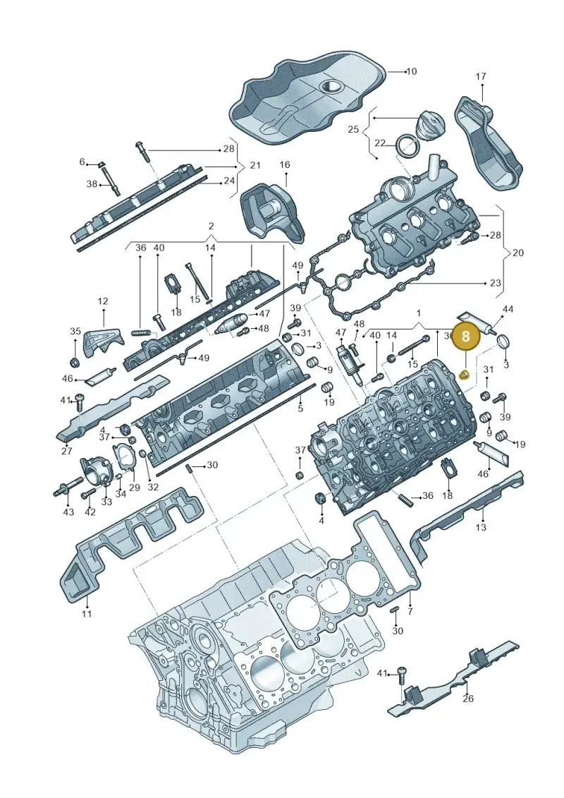 06E103154D — Audi Q7 qu. 3.0 TDI (2015-2019) diagram 771103250, position 8