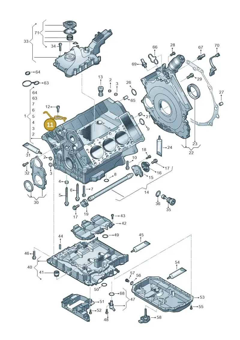 06E103158M — Audi Q7 qu. 3.0 TDI (2015-2019) diagram 771103100, position 11