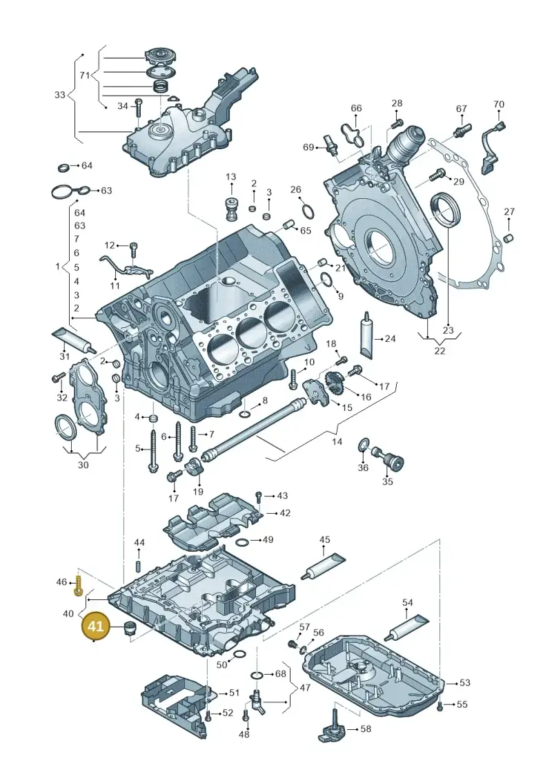 06E103175A — Audi Q7 qu. 3.0 TDI (2015-2019) diagram 771103100, position 41
