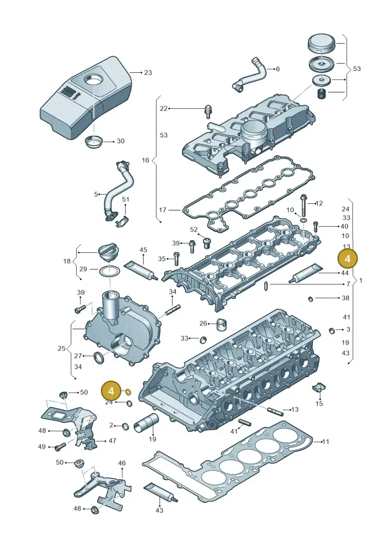 06E103175C — Audi RS3 Sportback (2011-2012) diagram 676103300, position 4