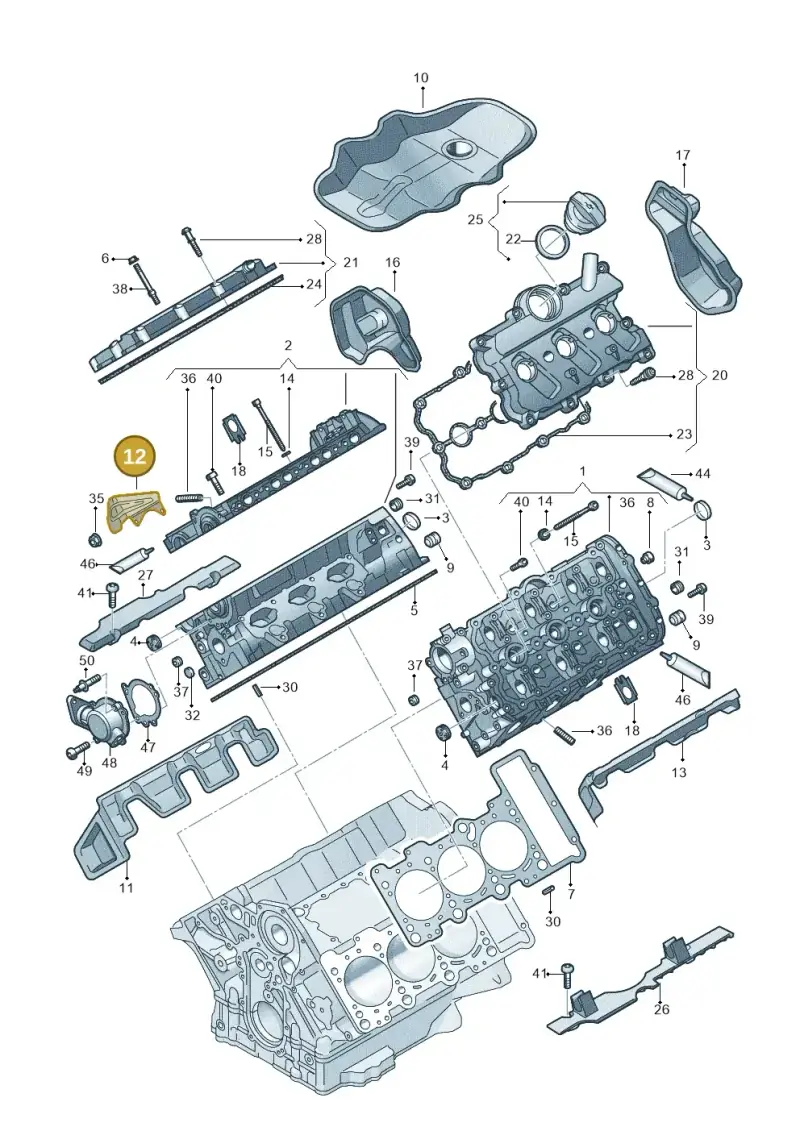 06E103177A — Audi A8L qu. 3.0 TDI (2009-2014) diagram 648103230, position 12