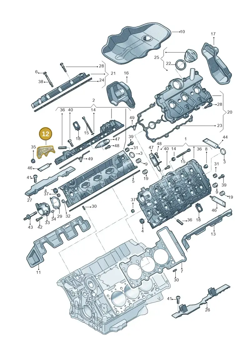 06E103177A — Audi Q7 qu. 3.0 TDI (2015-2019) diagram 771103250, position 12