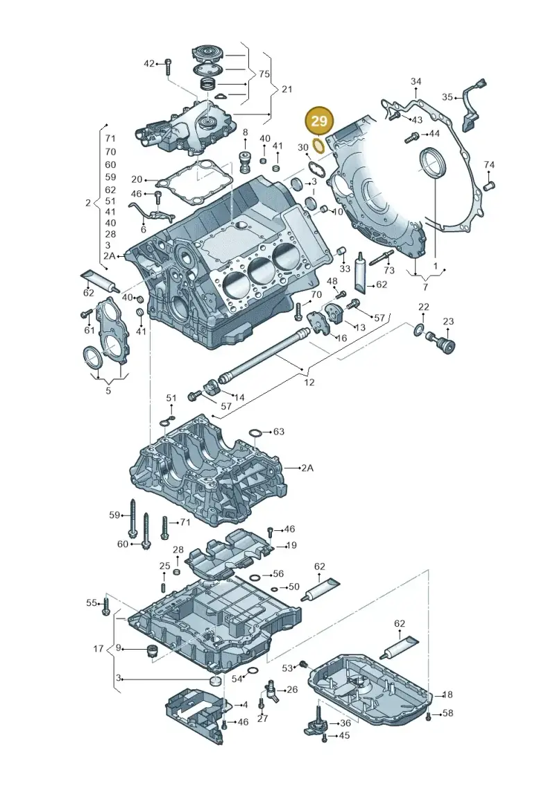 06E103181K — Audi A8L qu. 3.0 TDI (2013-2018) diagram 771103050, position 29