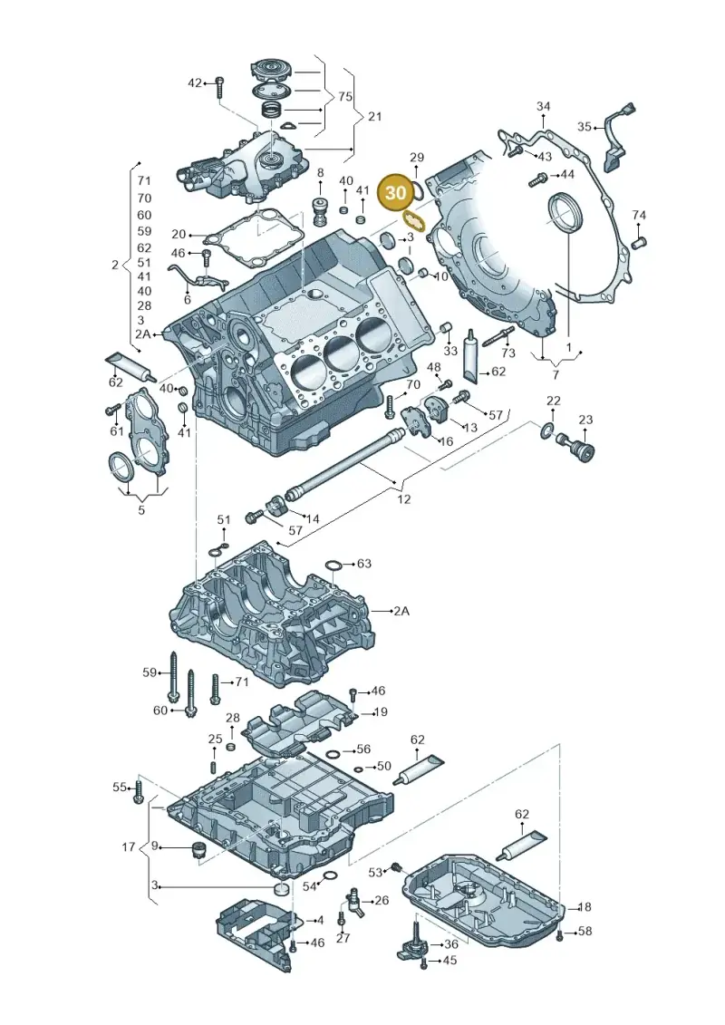 06E103181L — Audi A8L qu. 3.0 TDI (2013-2018) diagram 771103050, position 30