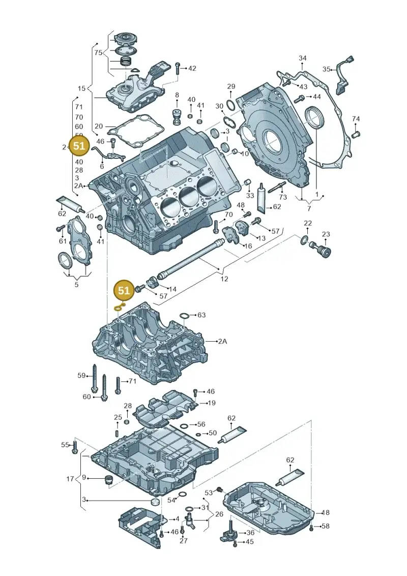 06E103181M — Audi A7 Sportback (2014-2018) diagram 620103100, position 51