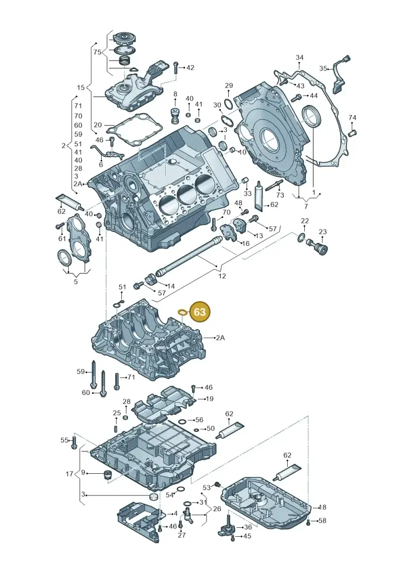 06E103181N — Audi A7 Sportback (2014-2018) diagram 620103100, position 63