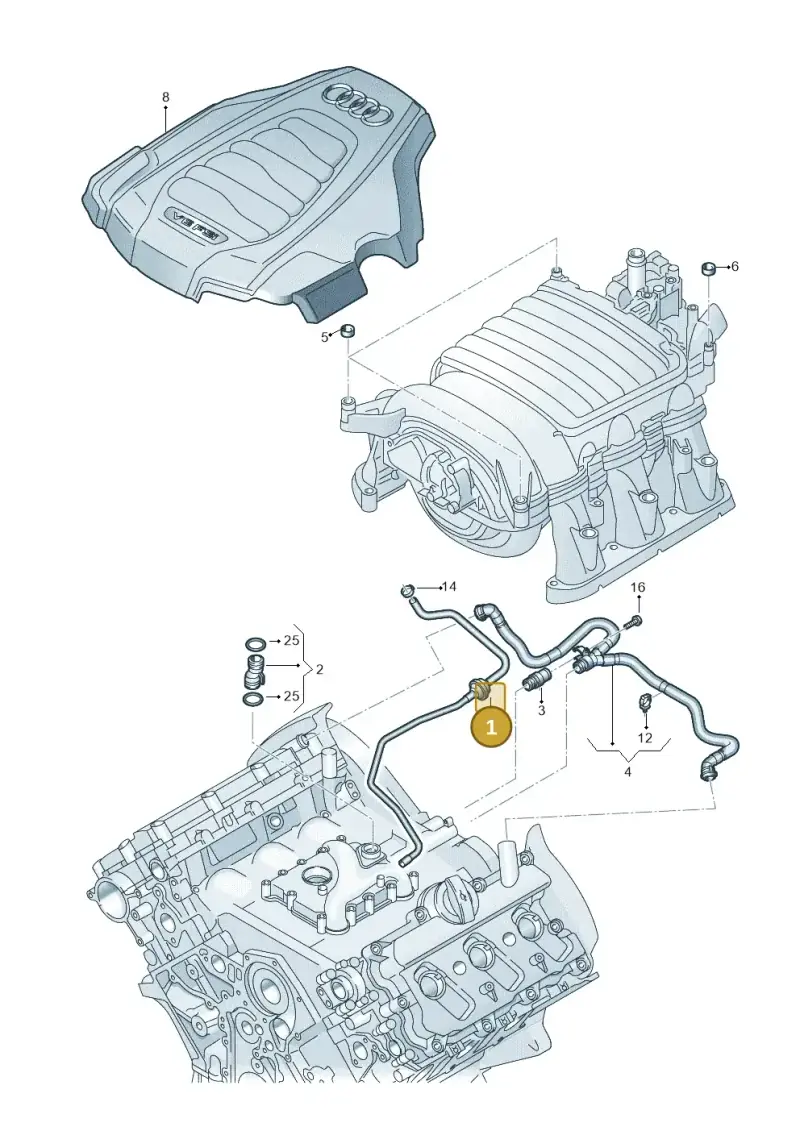 06E103207AG — Audi A8L qu. 3.0 TDI (2013-2018) diagram 771103330, position 1