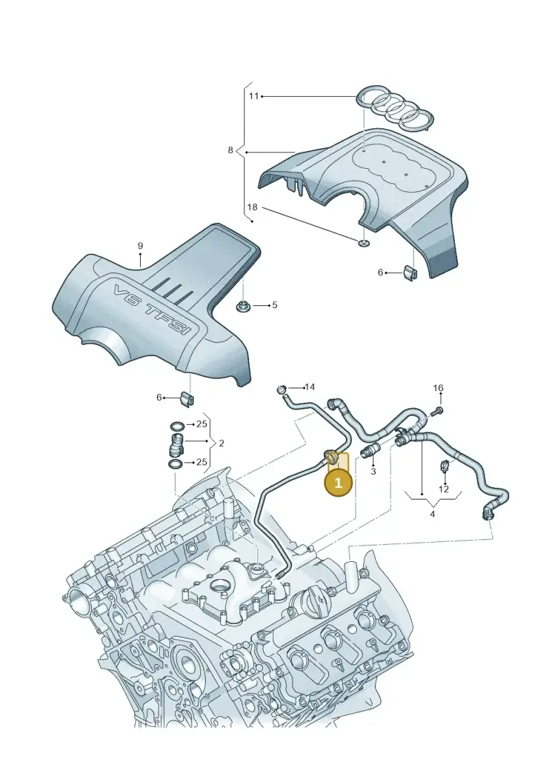 06E103207AM — Audi A5 Sportback (2011-2017) diagram 648103460, position 1