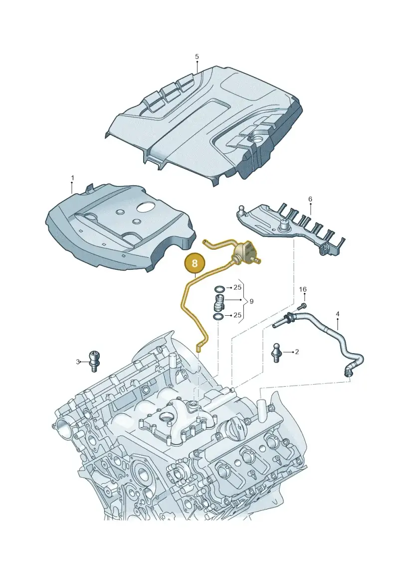 06E103207AR — Audi Q7 qu. 3.0 TDI (2015-2019) diagram 859103400, position 8