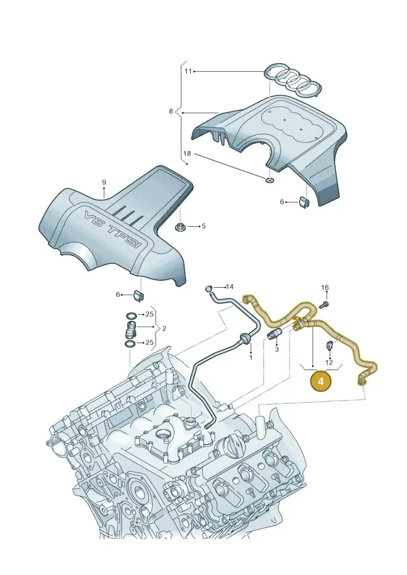 06E103217AE — Audi A7 Sportback (2010-2015) diagram 648103460, position 4