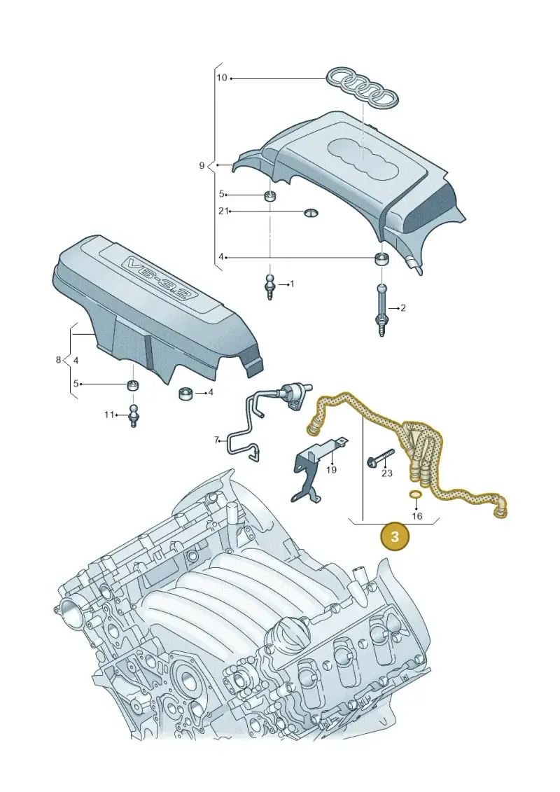 06E103217T — Audi A7 Sportback (2014-2018) diagram 788103350, position 3