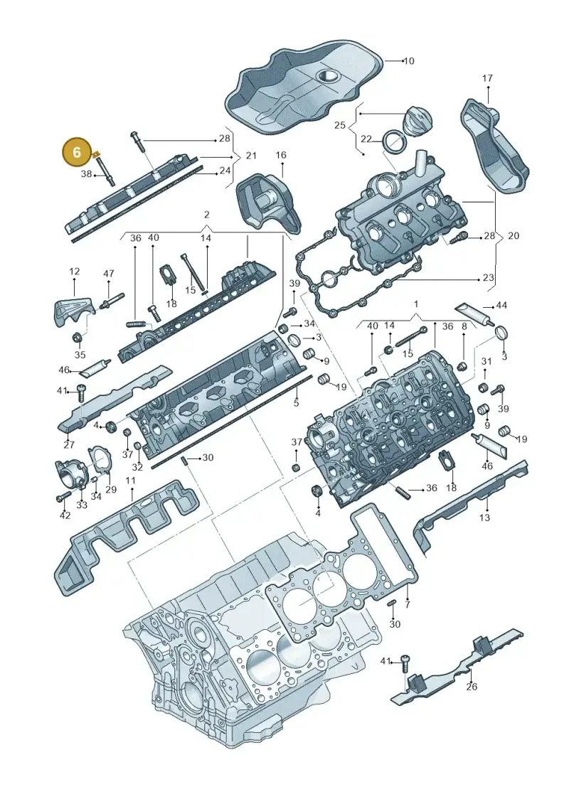 06E103239E — Audi A6 Av. qu. 3.0 (2012-2018) diagram 711103270, position 6