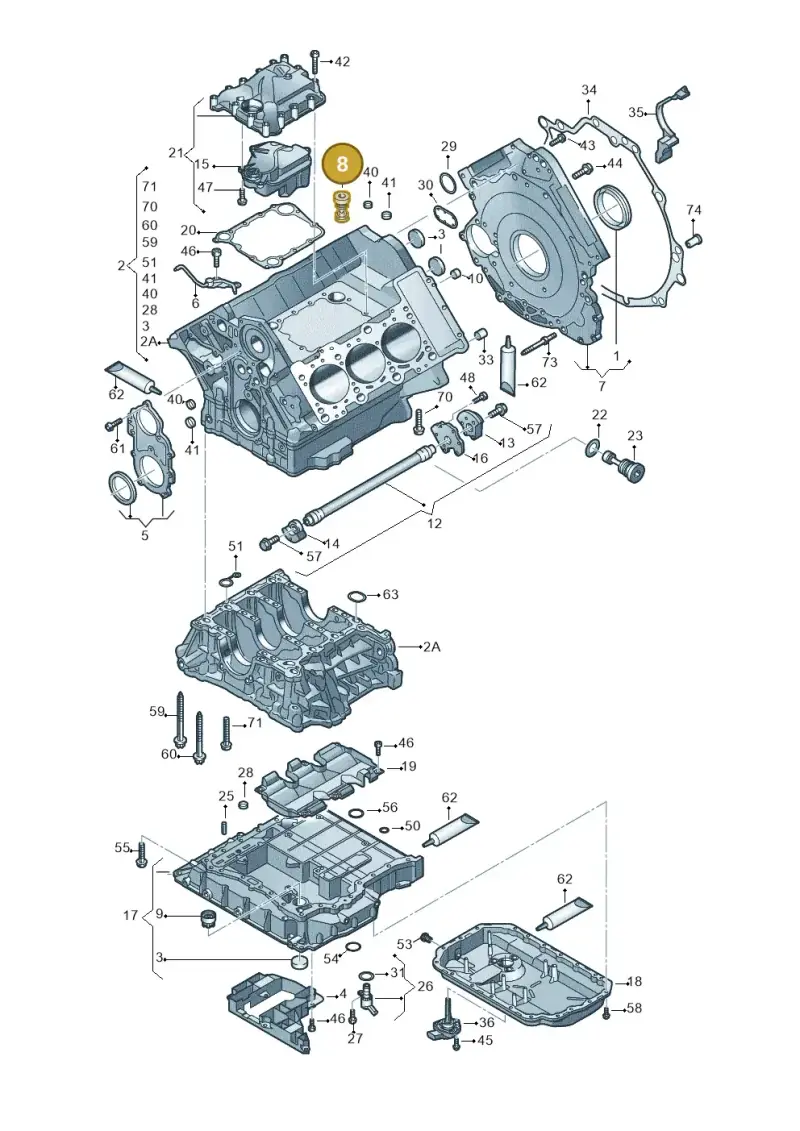 06E103271A — Audi A6 L 2.0 (2011-2013) diagram 448103250, position 8