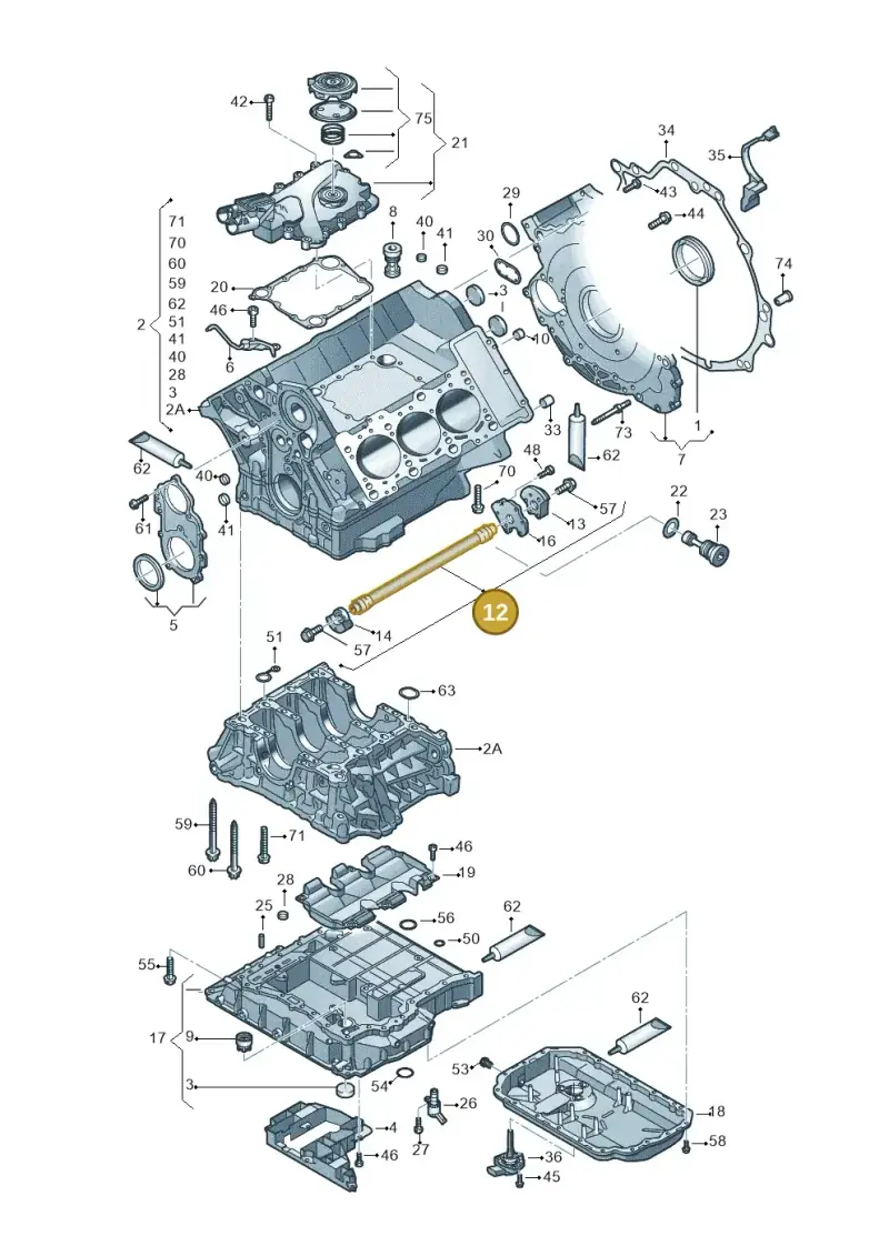 06E103273AD — Audi A8L qu. 3.0 TDI (2013-2018) diagram 771103050, position 12