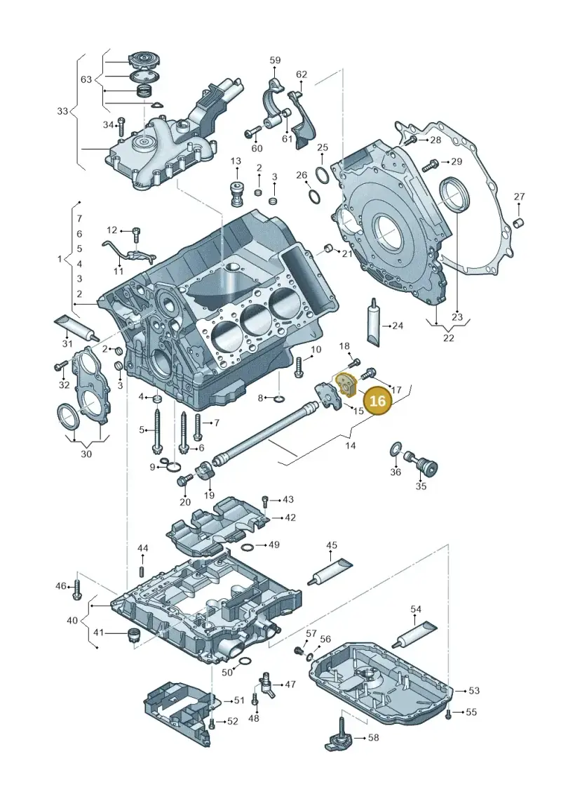 06E103331L — Audi Q5 qu. 2.0 TDI (2012-2017) diagram 675103330, position 16