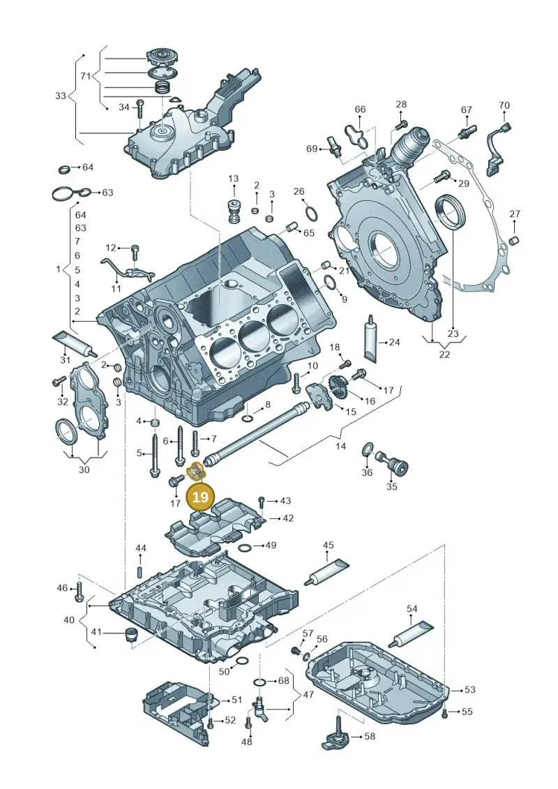 06E103332H — Audi Q7 qu. 3.0 TDI (2015-2019) diagram 771103100, position 19