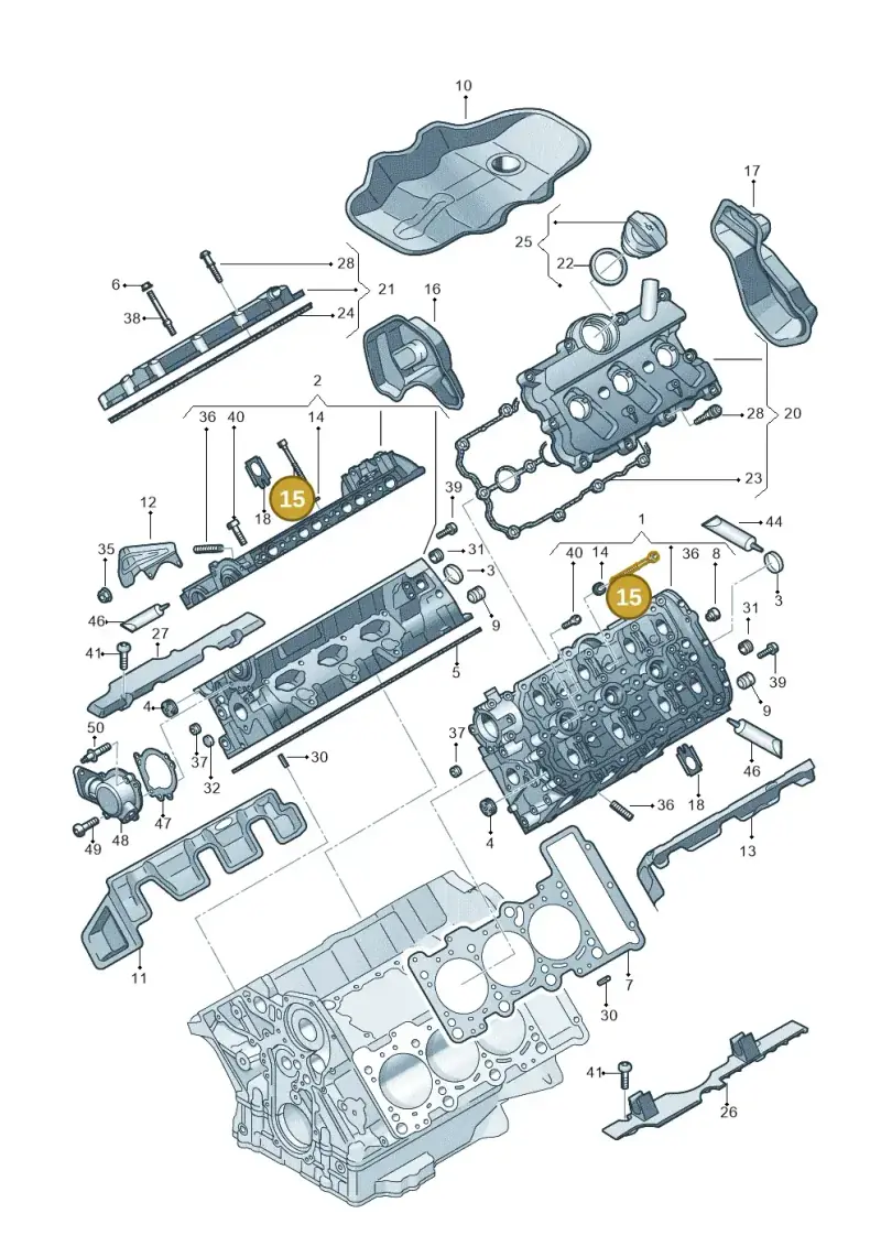 06E103385 — Audi A8L qu. 3.0 TDI (2009-2014) diagram 648103230, position 15