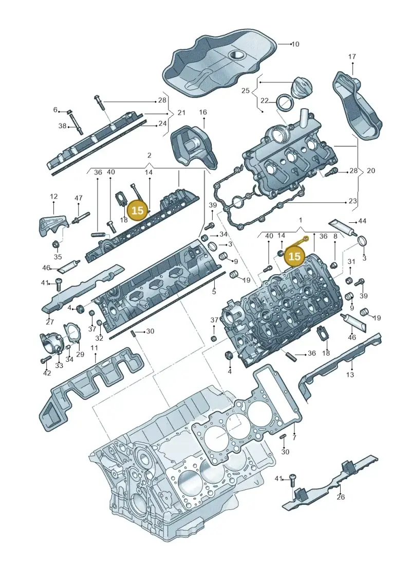 06E103385 — Audi A7 Sportback (2010-2015) diagram 711103270, position 15