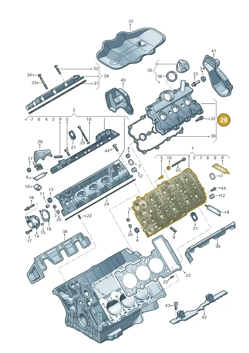 06E103471P — Audi Q7 qu. 3.0 TDI (2009-2015) diagram 693103450, position 28