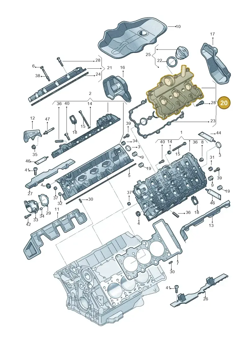 06E103471P — Audi A6 Av. qu. 3.0 (2012-2018) diagram 711103270, position 20