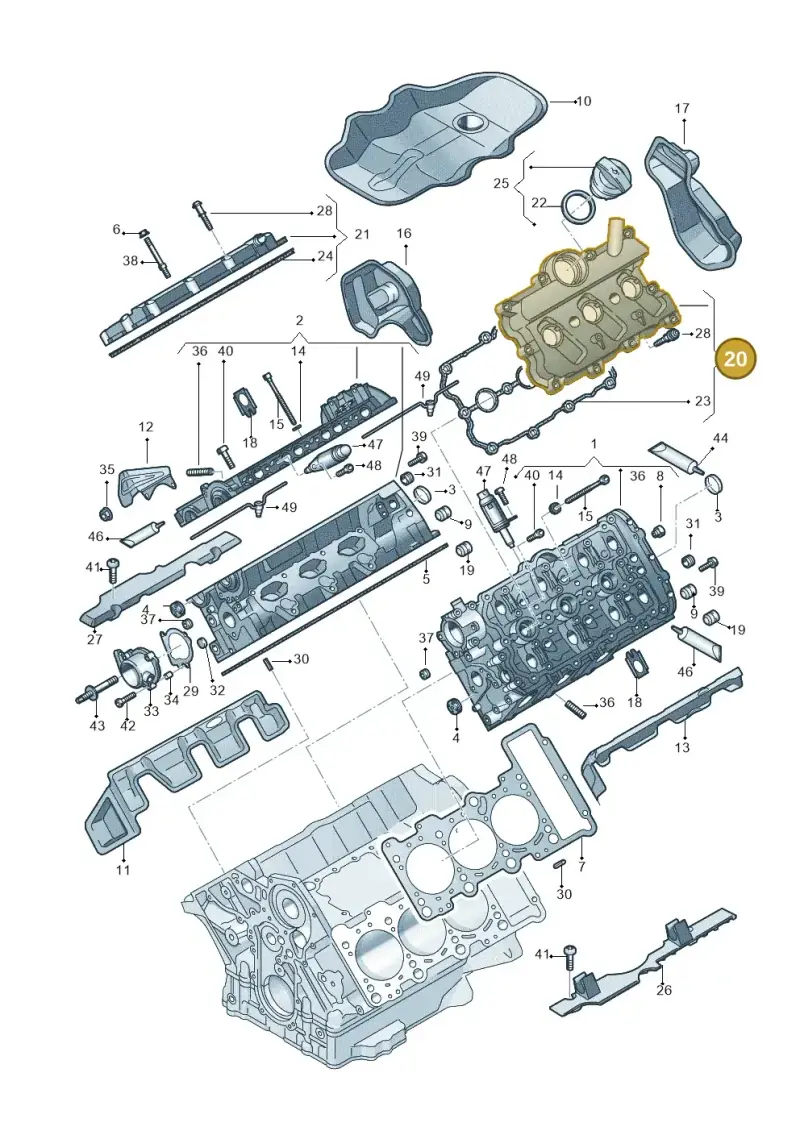 06E103471S — Audi Q7 qu. 3.0 TDI (2015-2019) diagram 771103250, position 20