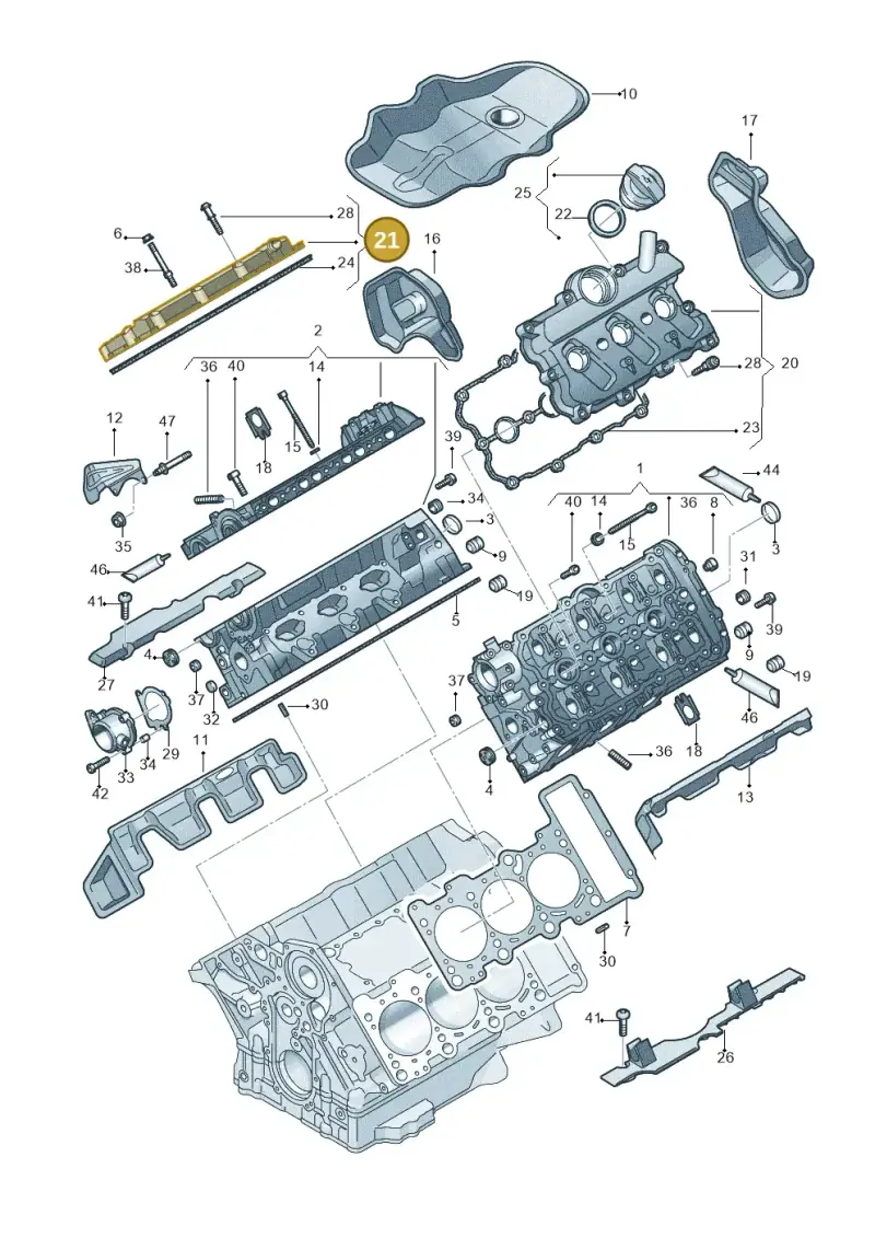 06E103472N — Audi A6 Av. qu. 3.0 (2012-2018) diagram 711103270, position 21