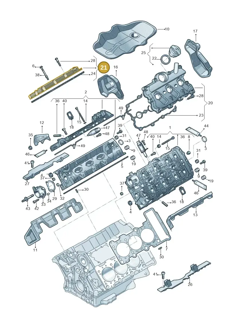 06E103472Q — Audi Q7 qu. 3.0 TDI (2015-2019) diagram 771103250, position 21
