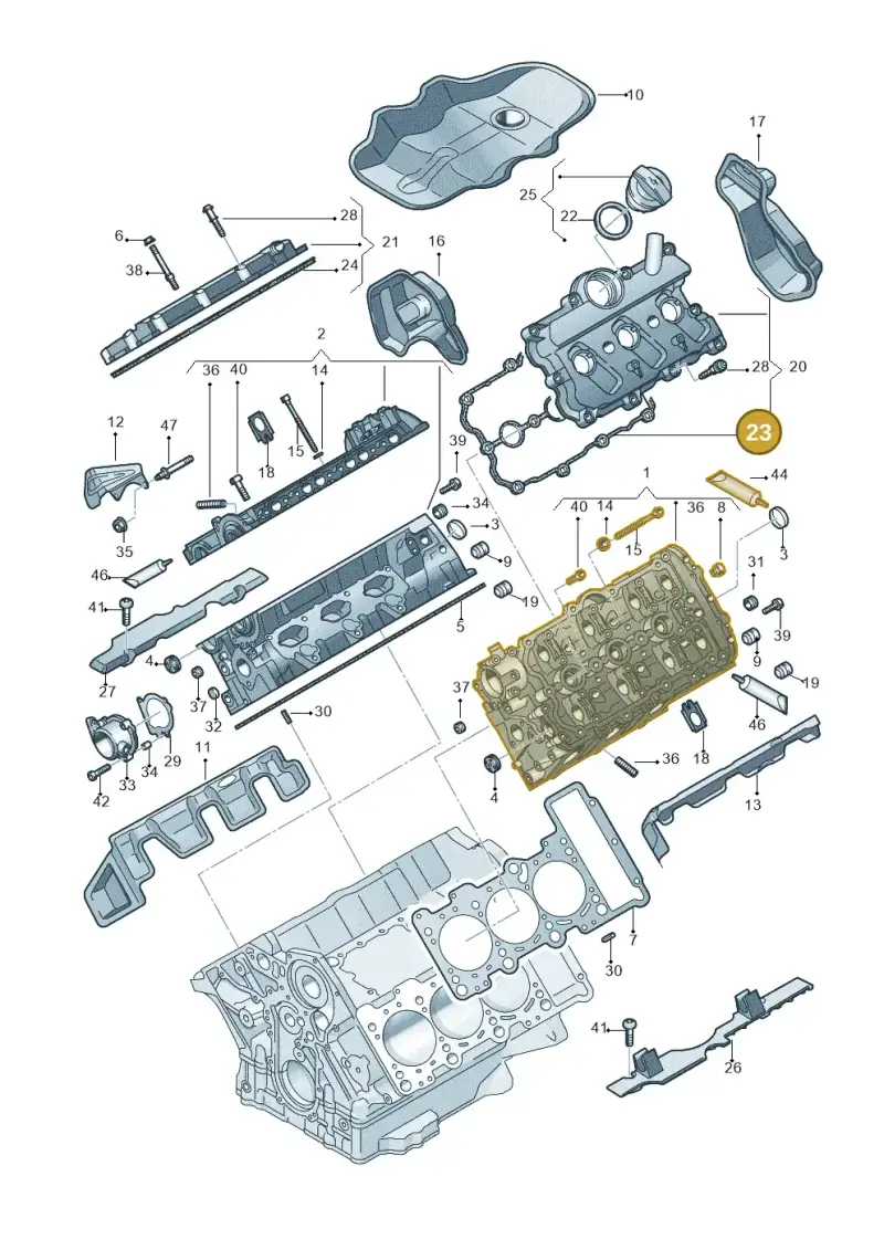 06E103483Q — Audi Q5 qu. 2.0 TDI (2012-2017) diagram 711103270, position 23