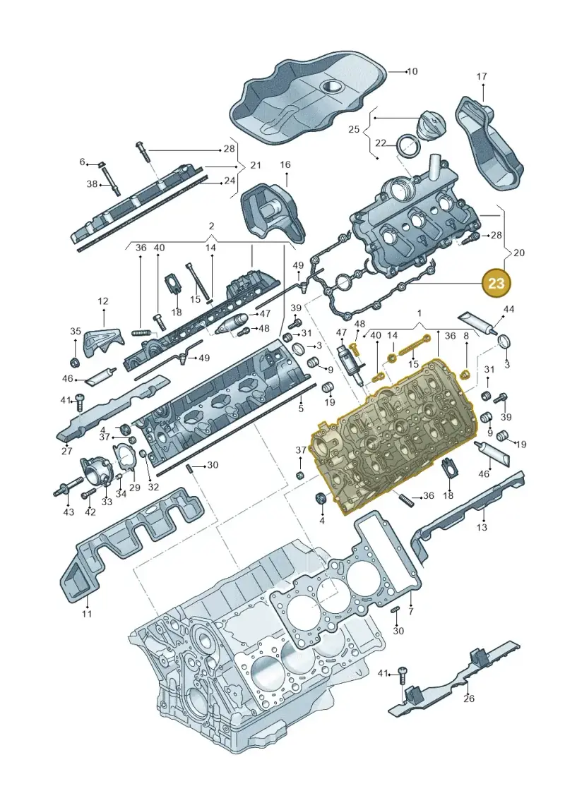 06E103483Q — Audi Q7 qu. 3.0 TDI (2015-2019) diagram 771103250, position 23