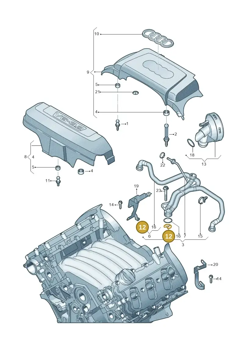 06E103487 — Audi A4/S4 Cabrio./qu. 07> (2006-) diagram 448103850, position 12