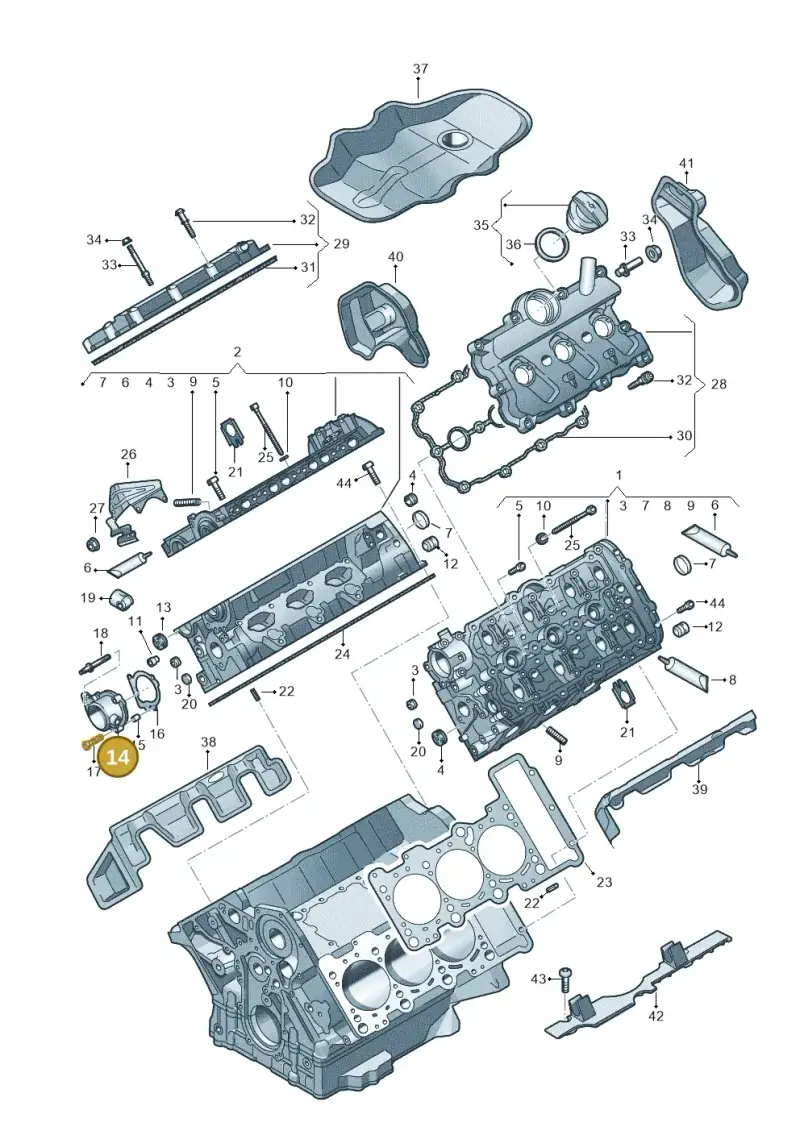 06E103535A — Audi Q7 qu. 3.0 TDI (2009-2015) diagram 693103450, position 14
