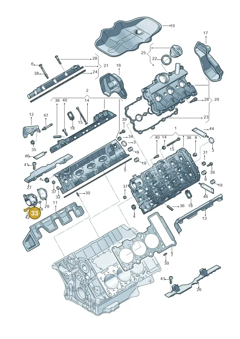 06E103535A — Audi A6 Av. qu. 3.0 (2012-2018) diagram 711103270, position 33