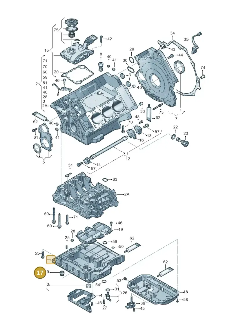 06E103601K — Audi Q5 qu. 2.0 TDI (2008-2012) diagram 620103100, position 17