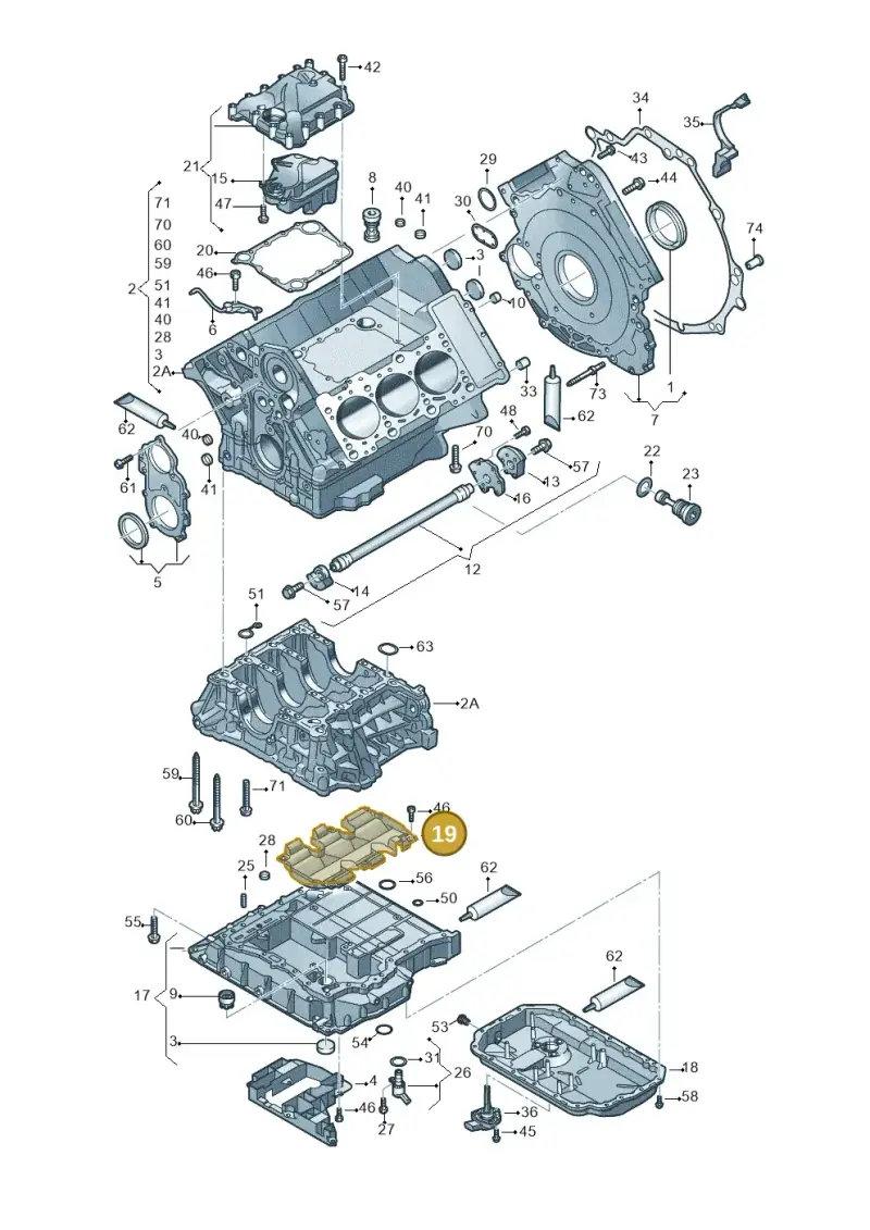 06E103623K — Audi A6 L 2.0 (2011-2013) diagram 448103250, position 19