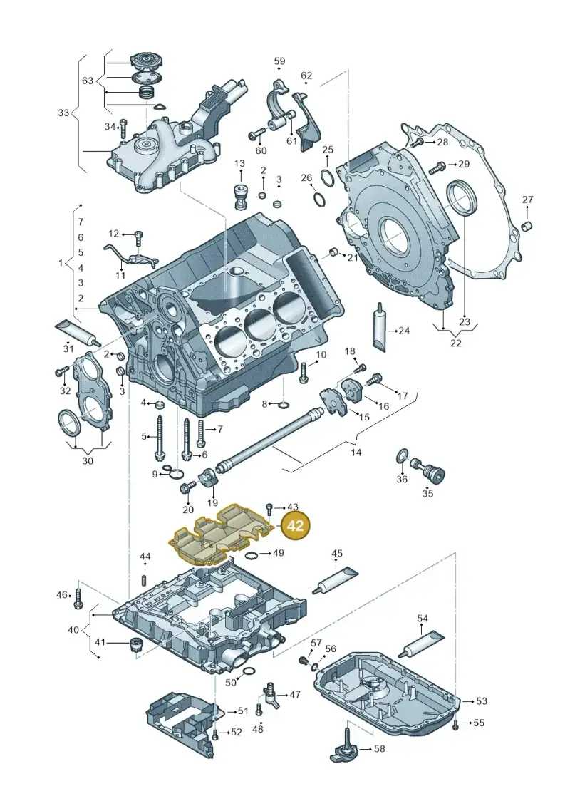 06E103623K — Audi Q5 qu. 2.0 TDI (2012-2017) diagram 675103330, position 42