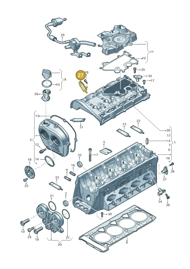 06E103697T — Audi Q5 (2016-2020) diagram 896103270, position 27